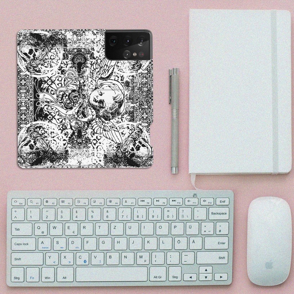 Mobiel BookCase Samsung Galaxy S21 Ultra Skulls Angel - B2C Telecom