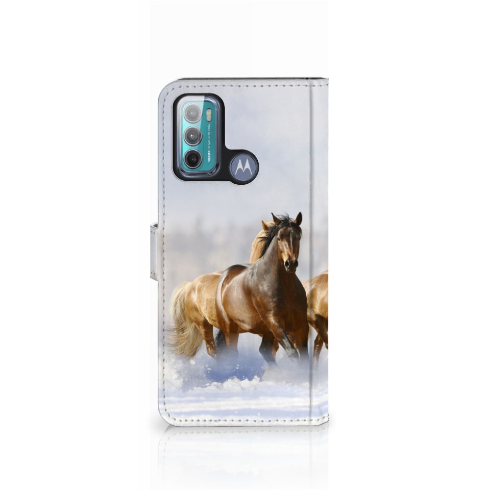 Motorola Moto G60 Telefoonhoesje met Pasjes Paarden