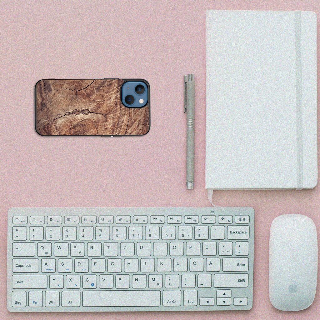 Apple iPhone 13 mini Houten Print Telefoonhoesje Tree Trunk B2C Telecom