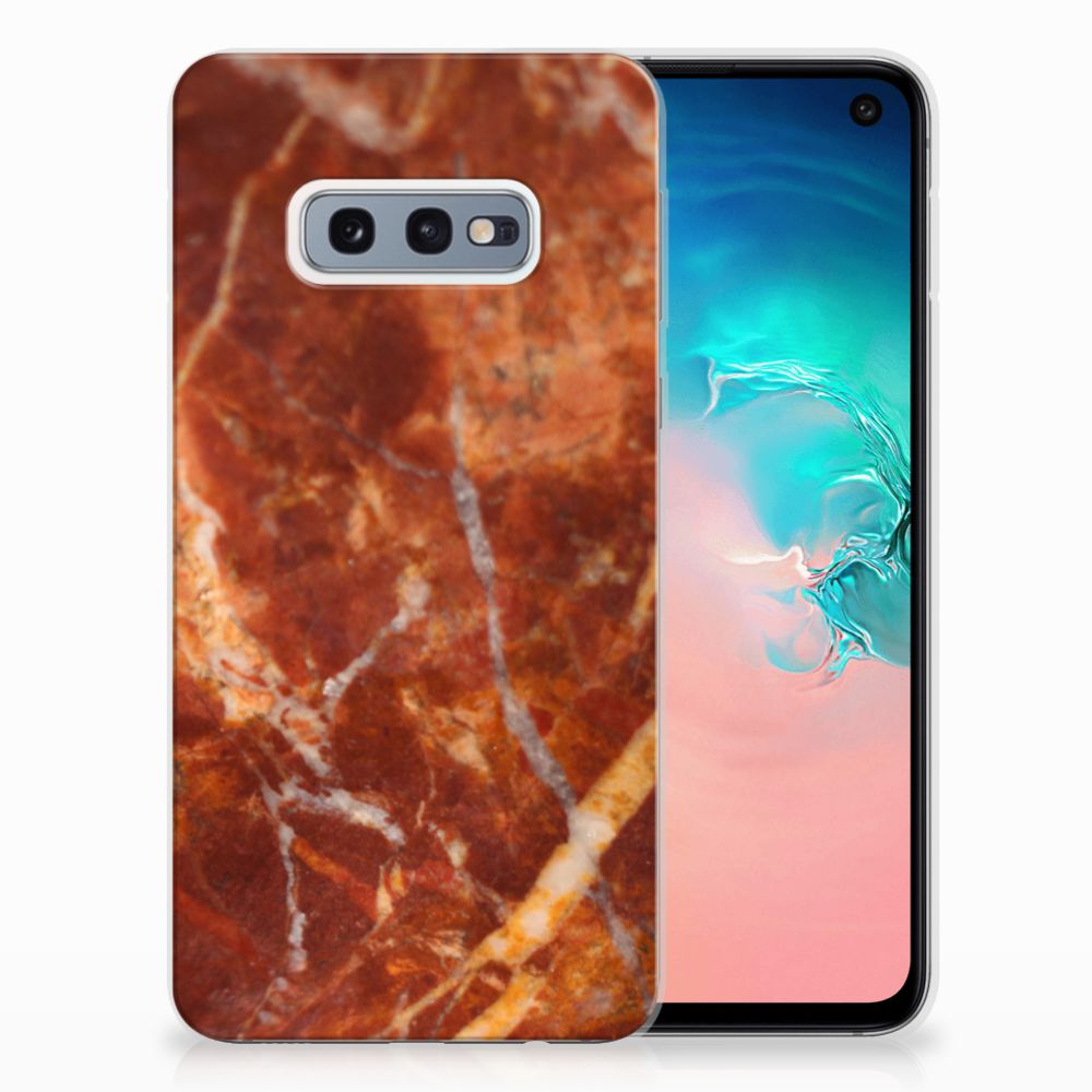 Samsung Galaxy S10e TPU Siliconen Hoesje Marmer Bruin