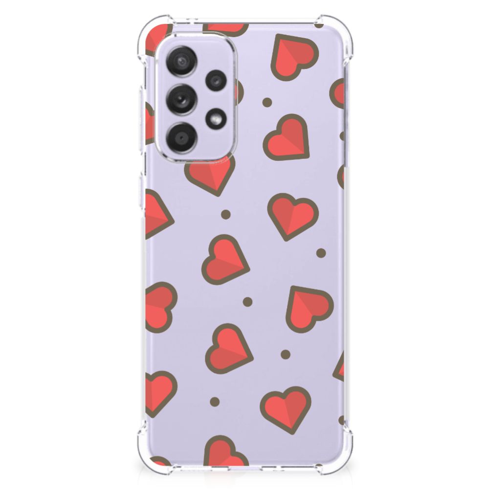 Samsung Galaxy A33 Doorzichtige Silicone Hoesje Hearts B2C Telecom