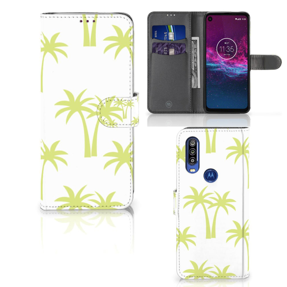 Motorola One Action Hoesje Palmtrees