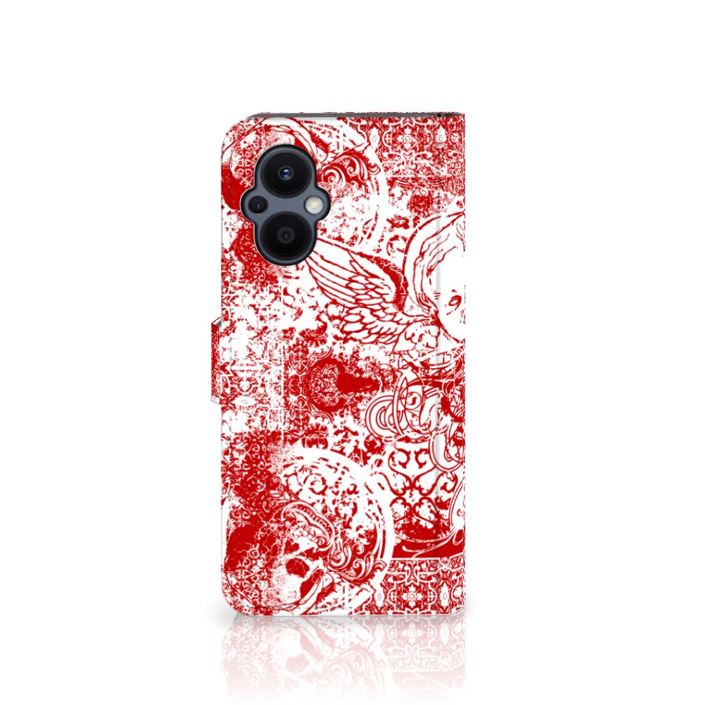 Telefoonhoesje met Naam OPPO Reno 8 Lite | OnePlus Nord N20 Angel Skull Rood
