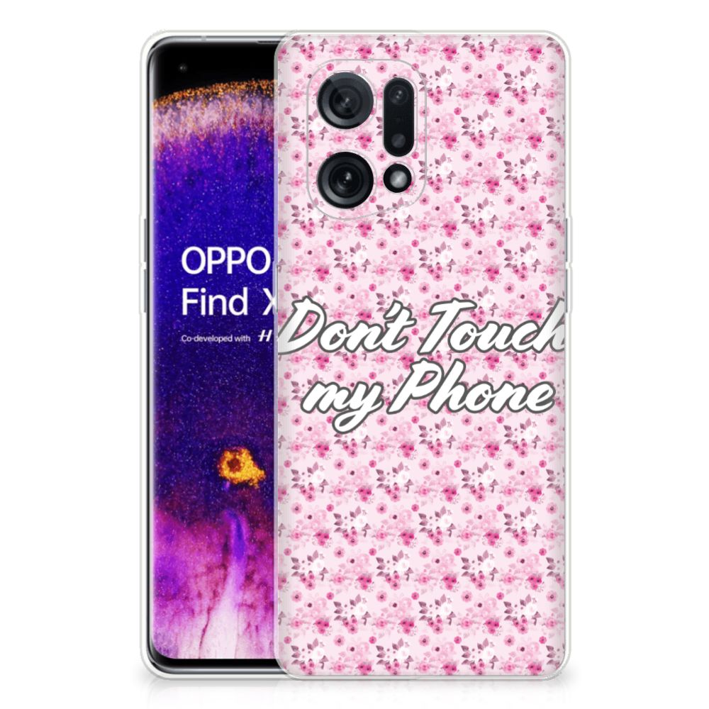 OPPO Find X5 Silicone-hoesje Flowers Pink DTMP B2C Telecom
