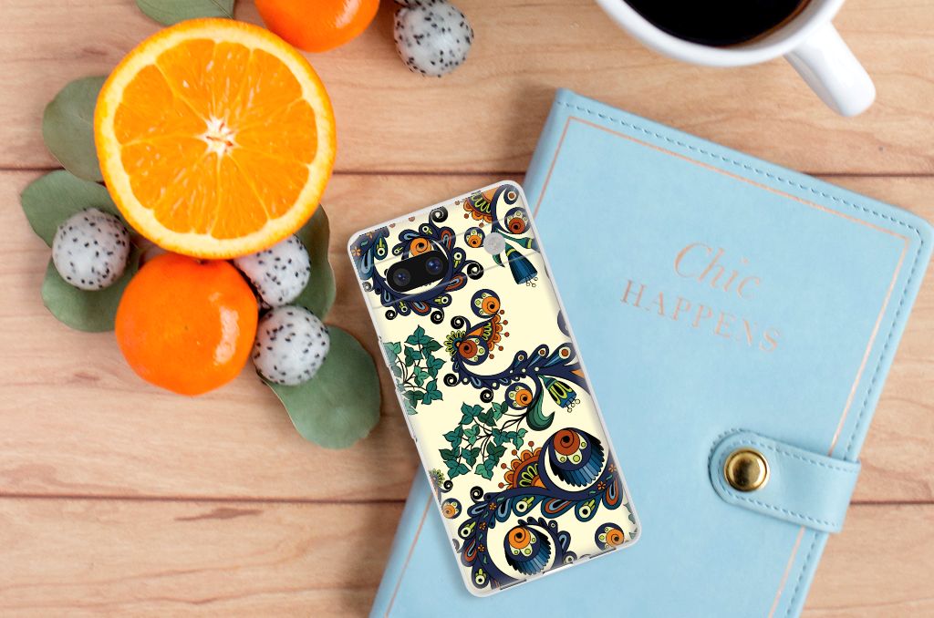 Siliconen Hoesje Google Pixel 7A Barok Flower