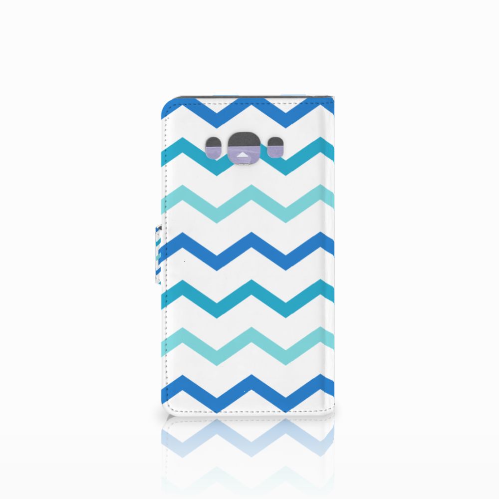Samsung Galaxy J7 2016 Telefoon Hoesje Zigzag Blauw