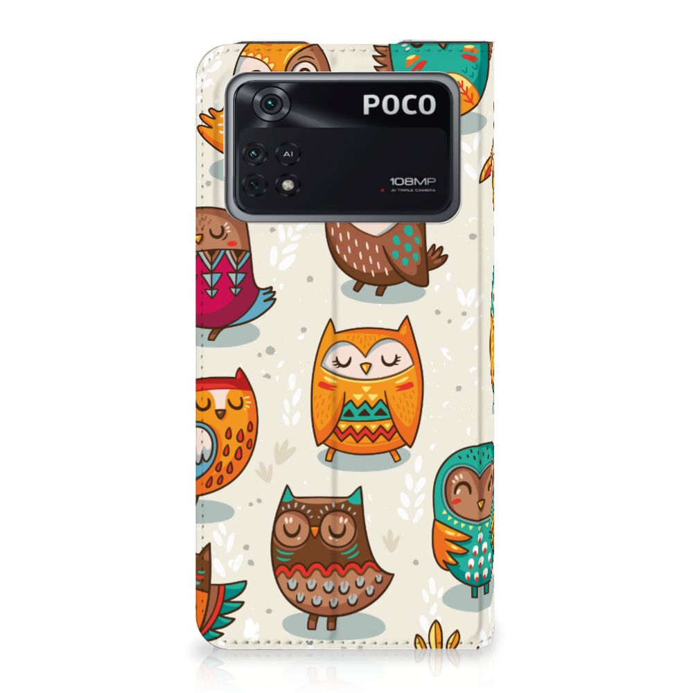 Poco X4 Pro 5G Hoesje maken Vrolijke Uilen - B2C Telecom