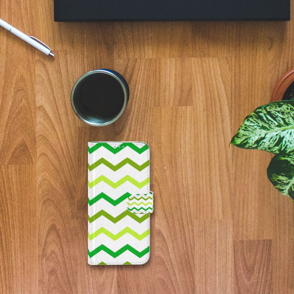 Huawei P40 Lite Telefoon Hoesje Zigzag Groen