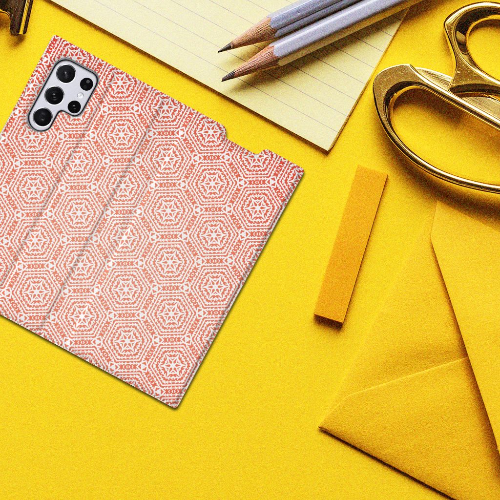 Samsung Galaxy S22 Ultra Hoesje met Magneet Pattern Orange - B2C Telecom