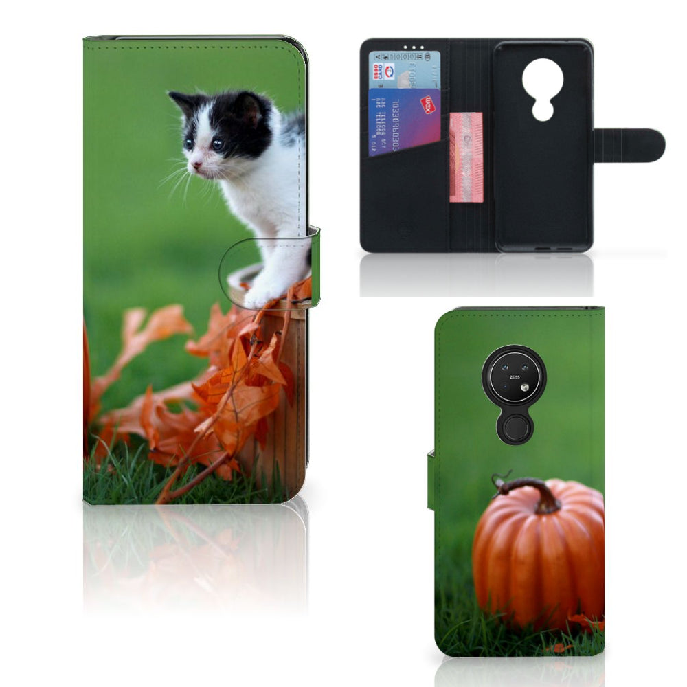 Nokia 7.2 | Nokia 6.2 Telefoonhoesje met Pasjes Kitten