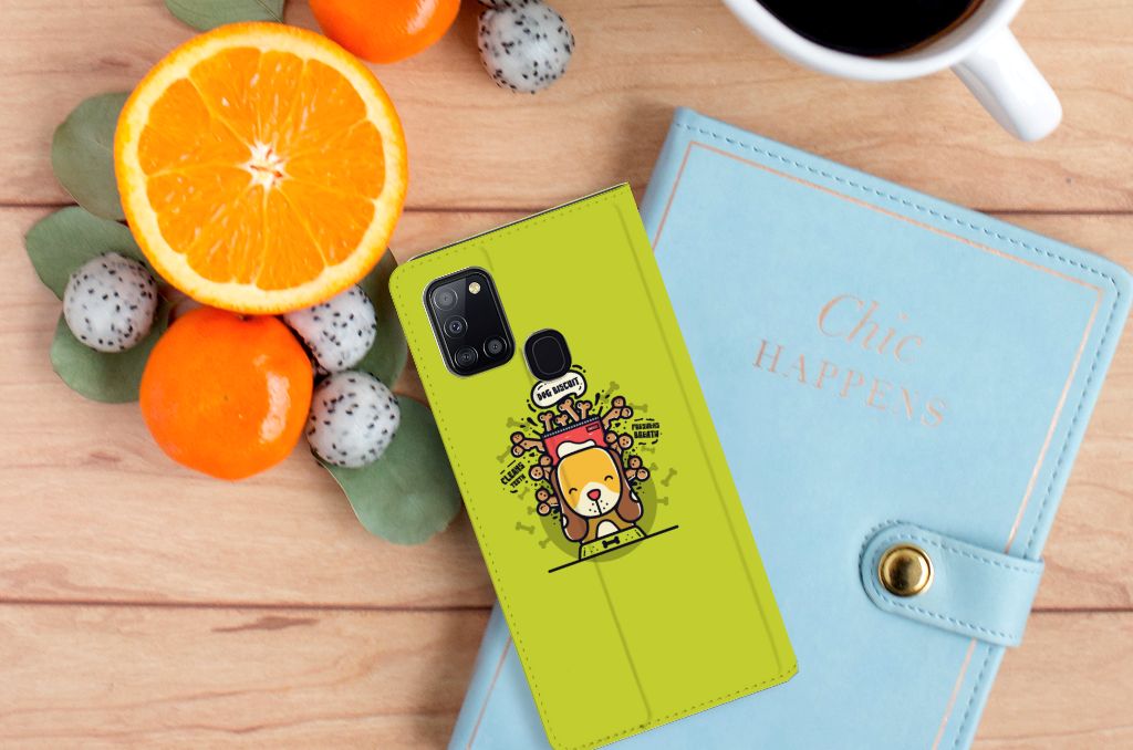 Samsung Galaxy A21s Magnet Case Doggy Biscuit - B2C Telecom