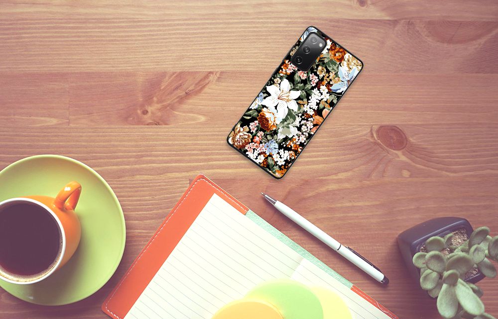 Bloemen Hoesje voor Samsung Galaxy S20 FE Dark Flowers B2C Telecom