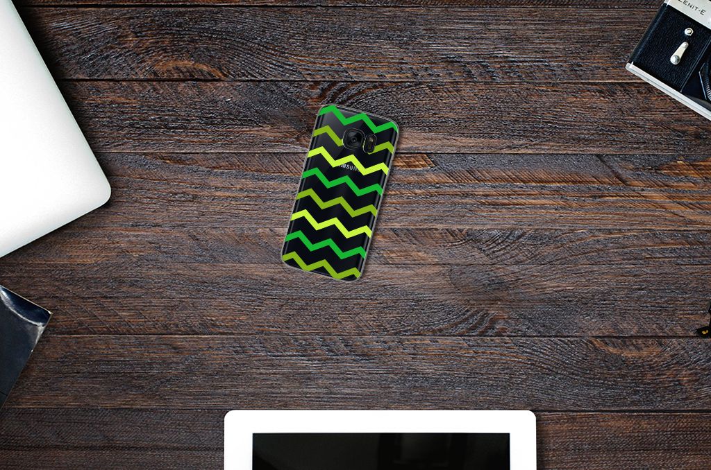 Samsung Galaxy S7 TPU bumper Zigzag Groen