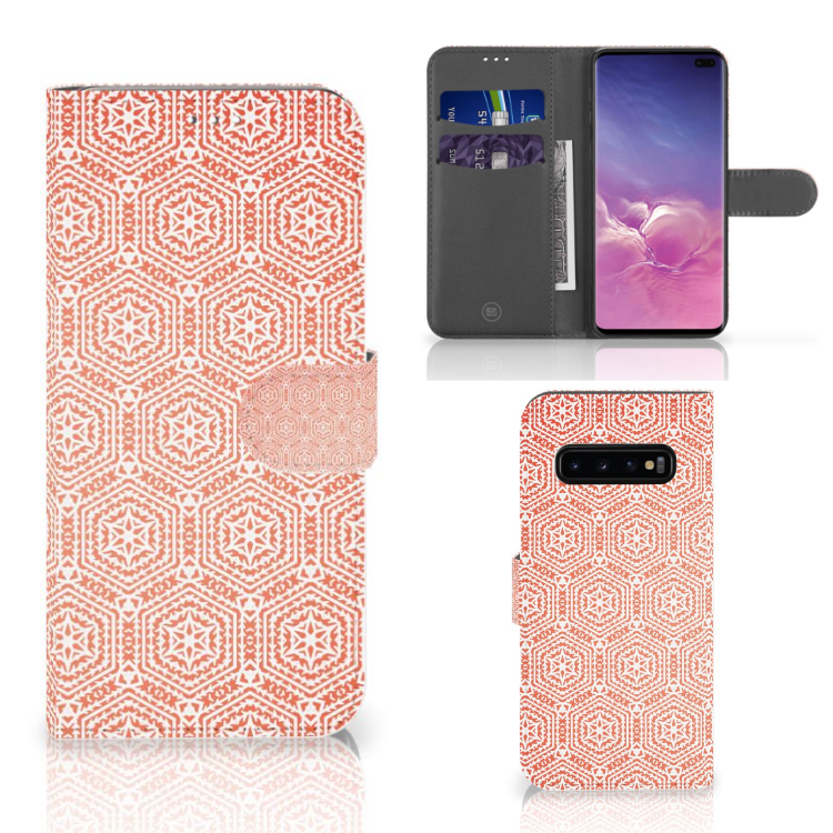 Samsung Galaxy S10 Plus Telefoon Hoesje Pattern Orange