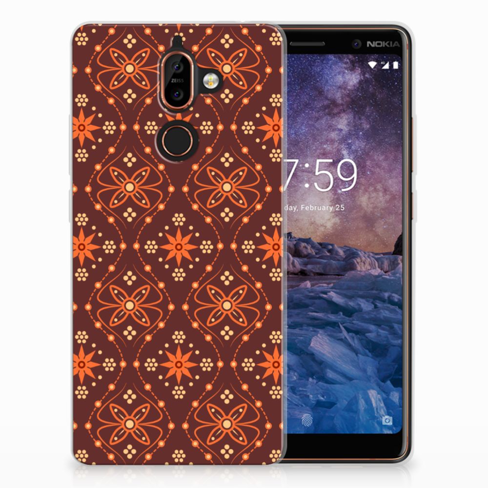 Nokia 7 Plus TPU bumper Batik Brown