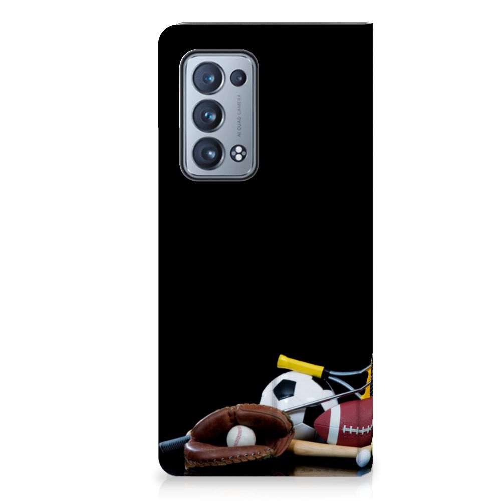 OPPO Reno 6 Pro Plus 5G Hippe Standcase Sports with various sports equipment design