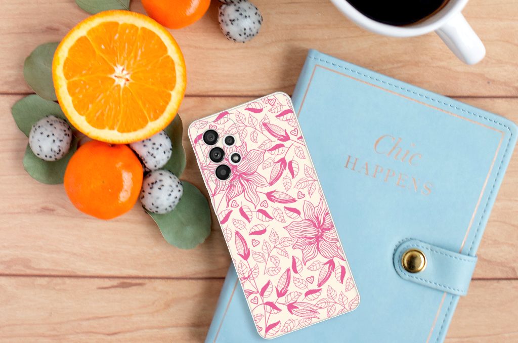 Samsung Galaxy A73 5G TPU Case Pink Flowers B2C Telecom