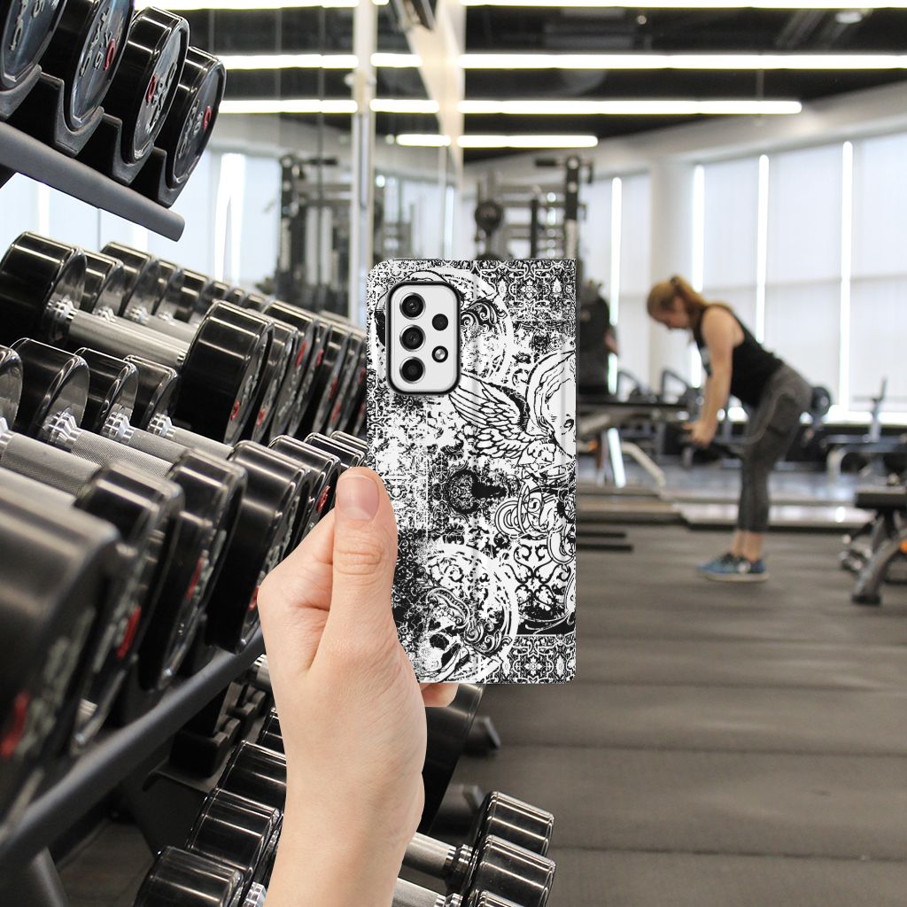 Mobiel BookCase Samsung Galaxy A73 Skulls Angel - B2C Telecom