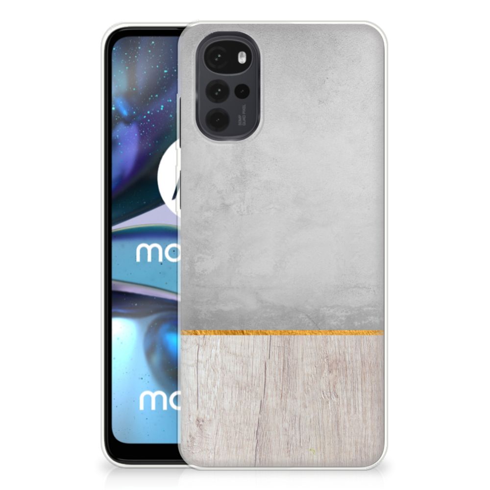 Motorola Moto G22 Bumper Hoesje Wood Concrete B2C Telecom