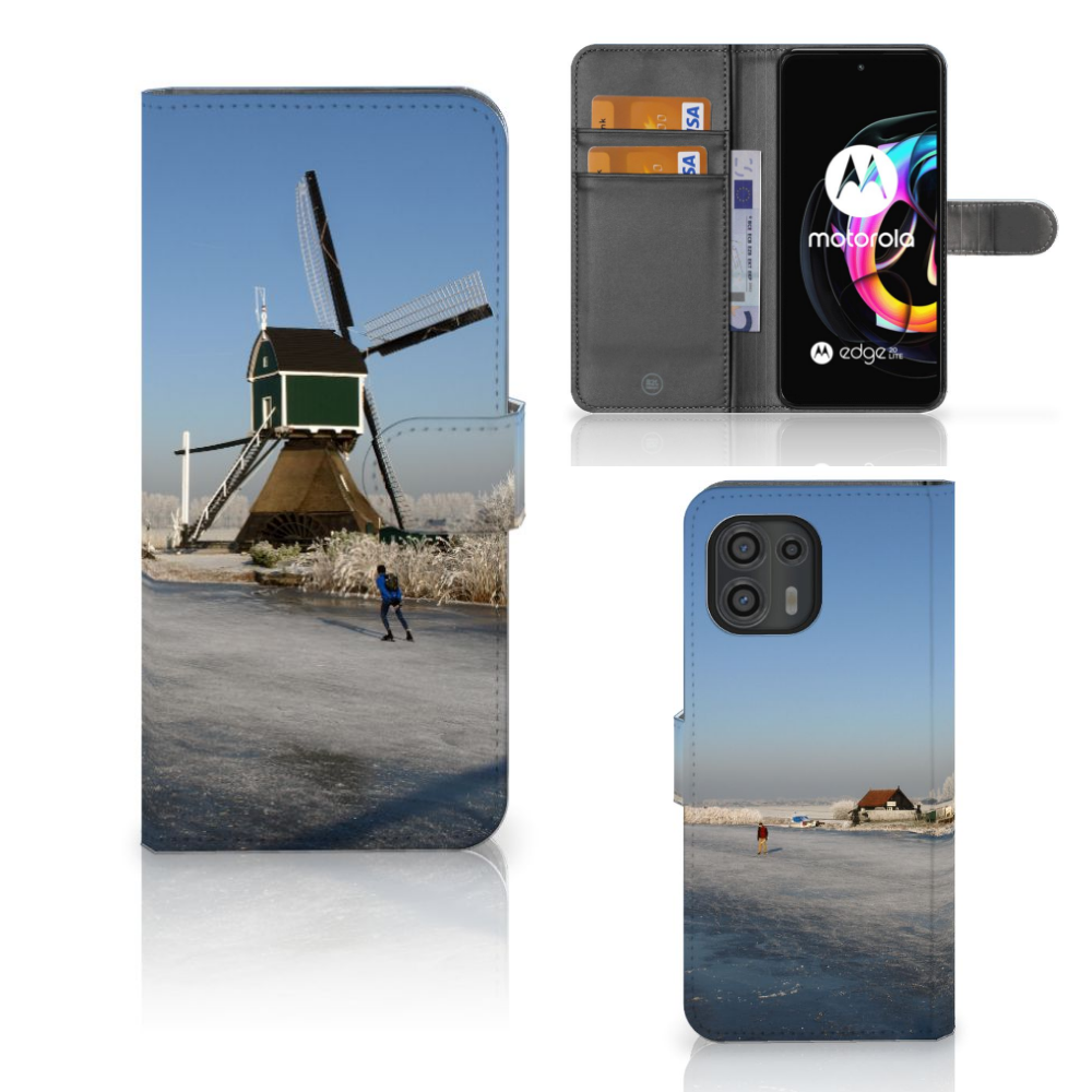 Motorola Edge 20 Lite Flip Cover Schaatsers