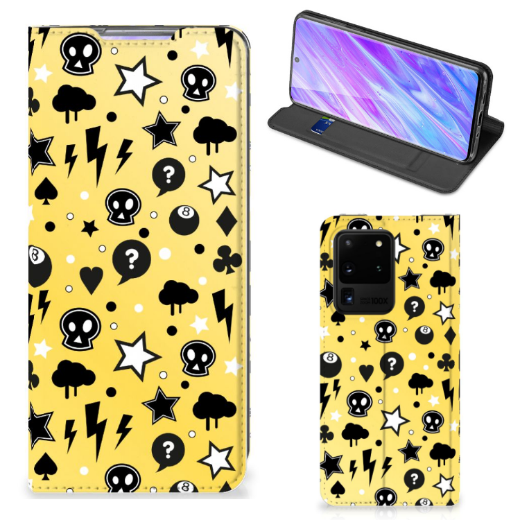 Mobiel BookCase Samsung Galaxy S20 Ultra Punk Geel - B2C Telecom
