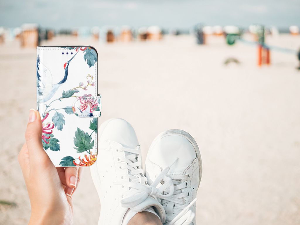 Samsung Galaxy S10e Telefoonhoesje met Pasjes Bird Flowers