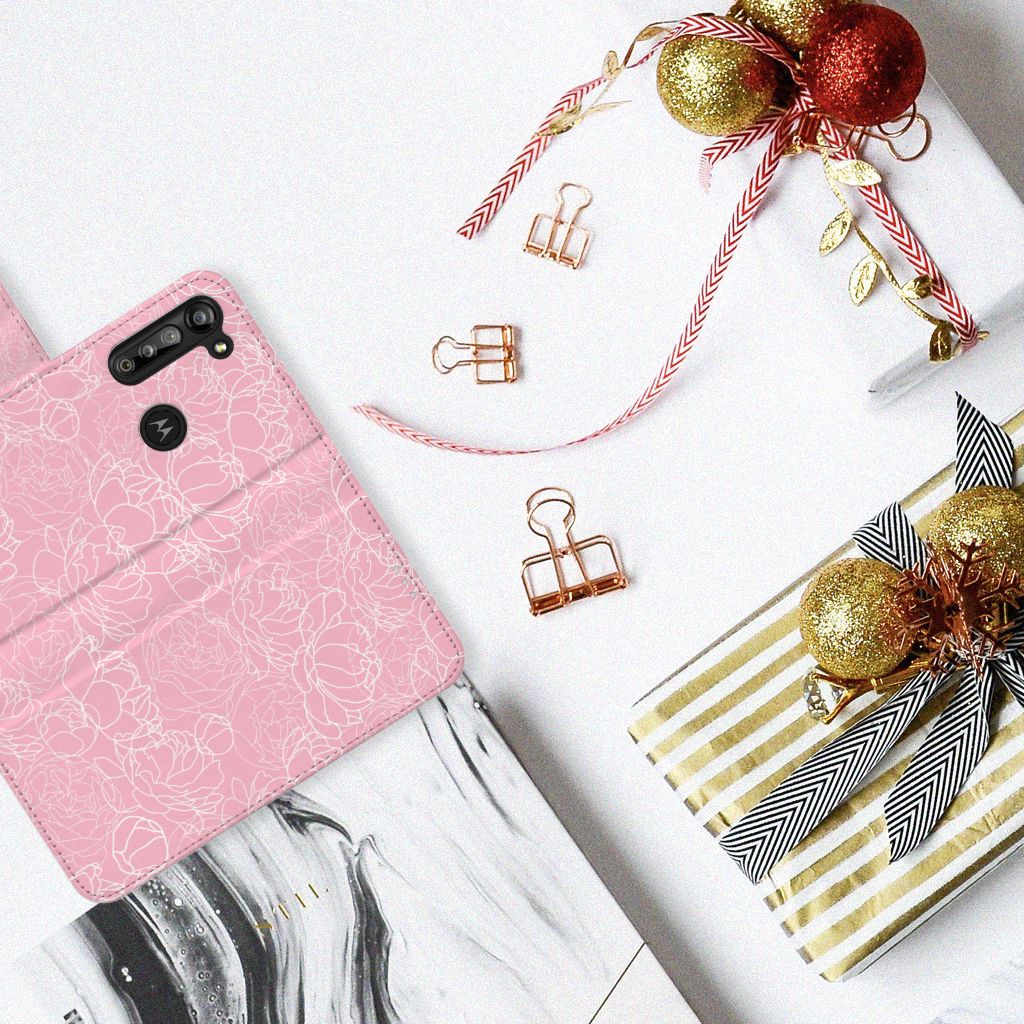 Motorola G8 Power Hoesje White Flowers