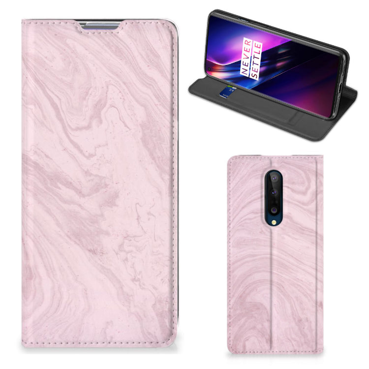 OnePlus 8 Standcase Marble Pink - Origineel Cadeau Vriendin