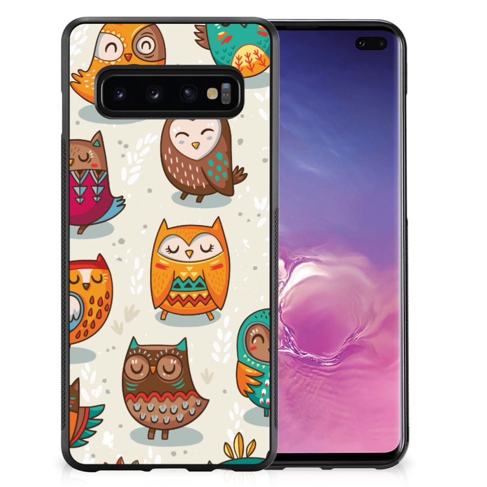 Samsung Galaxy S10+ Back Cover Vrolijke Uilen