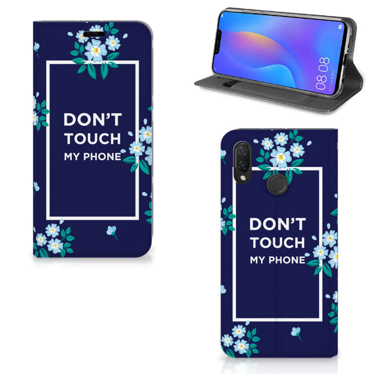 Huawei P Smart Plus Design Case Flowers Blue DTMP