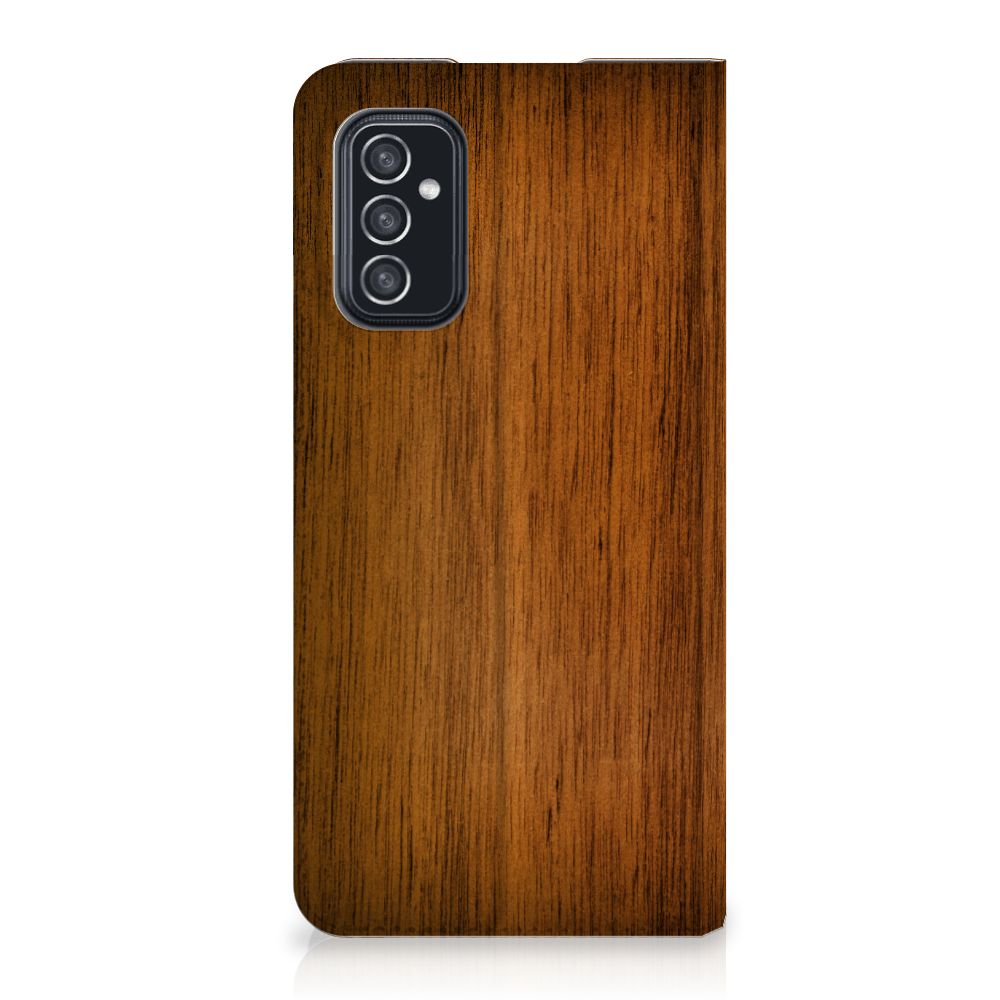 Samsung Galaxy M52 Book Wallet Case Donker Hout - B2C Telecom
