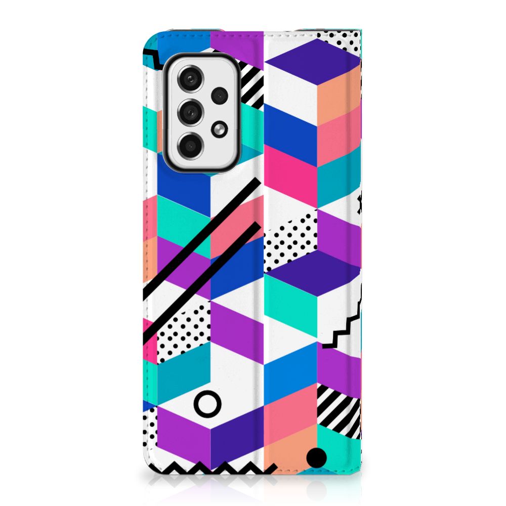 Samsung Galaxy A73 Stand Case Blokken Kleurrijk - B2C Telecom