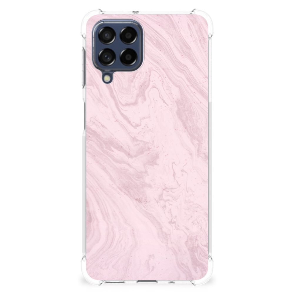 Samsung Galaxy M53 Anti-Shock Hoesje Marble Pink - Origineel Cadeau Vriendin