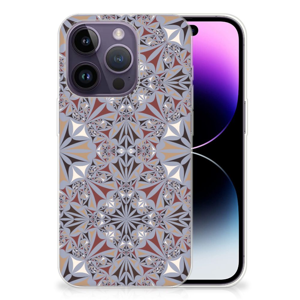 Apple iPhone 14 Pro TPU Siliconen Hoesje Flower Tiles B2C Telecom