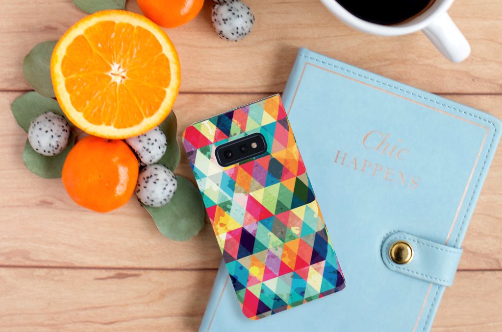 Samsung Galaxy S10e Hoesje met Magneet Geruit