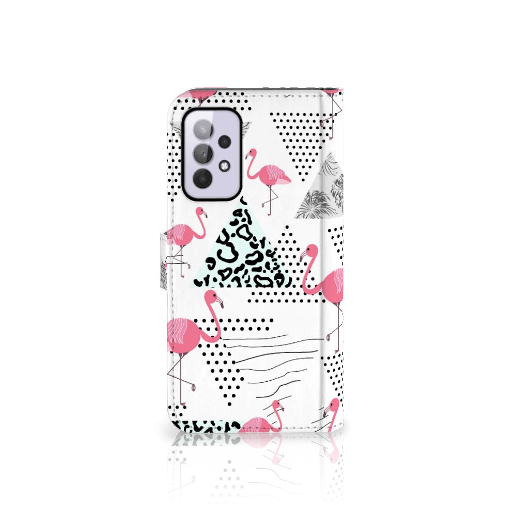 Samsung Galaxy A33 5G Telefoonhoesje met Pasjes Flamingo Triangle