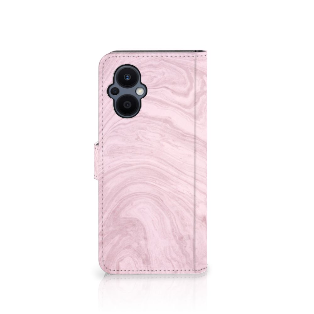 OPPO Reno 8 Lite | OnePlus Nord N20 Bookcase Marble Pink - Origineel Cadeau Vriendin