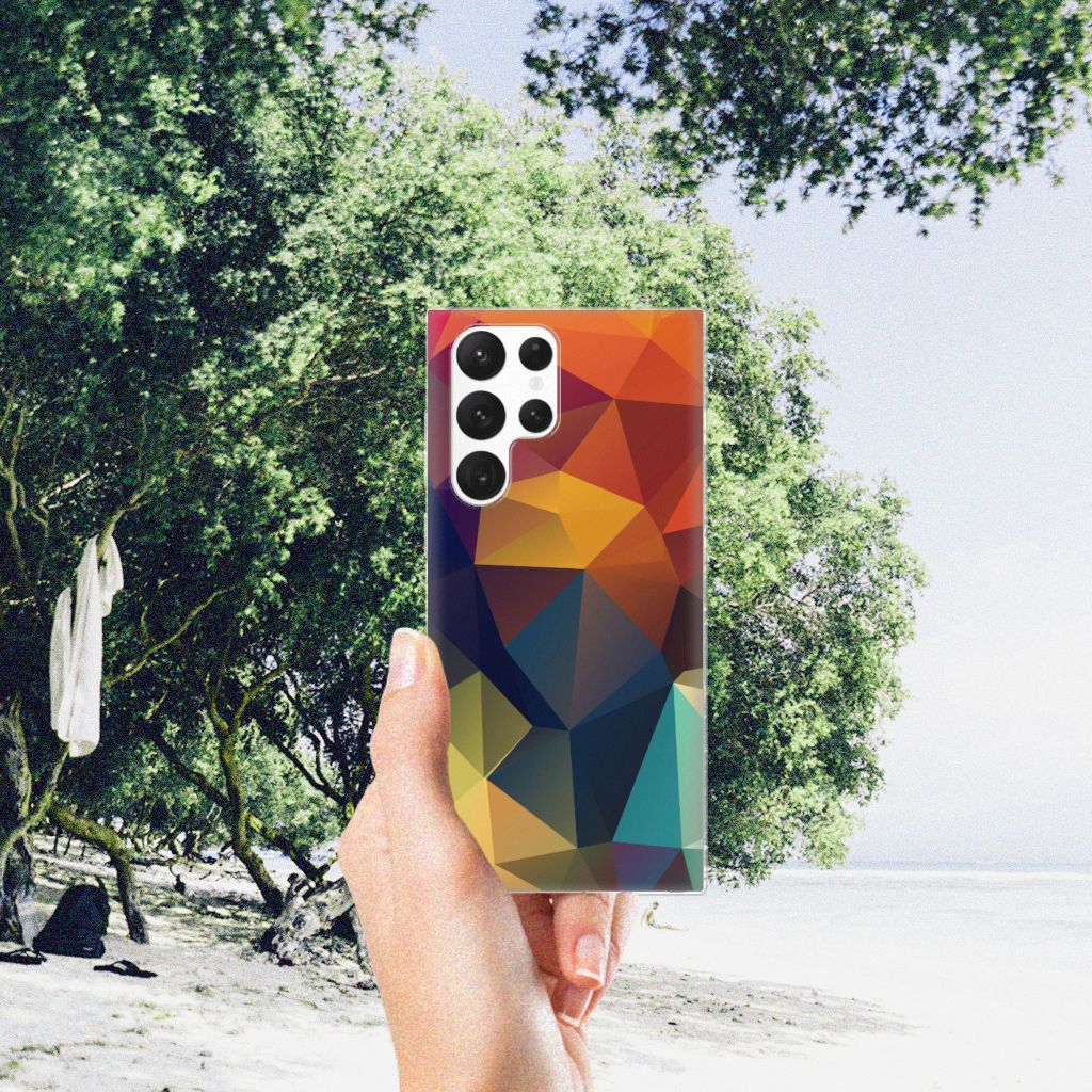 Samsung Galaxy S22 Ultra TPU Hoesje Polygon Color B2C Telecom