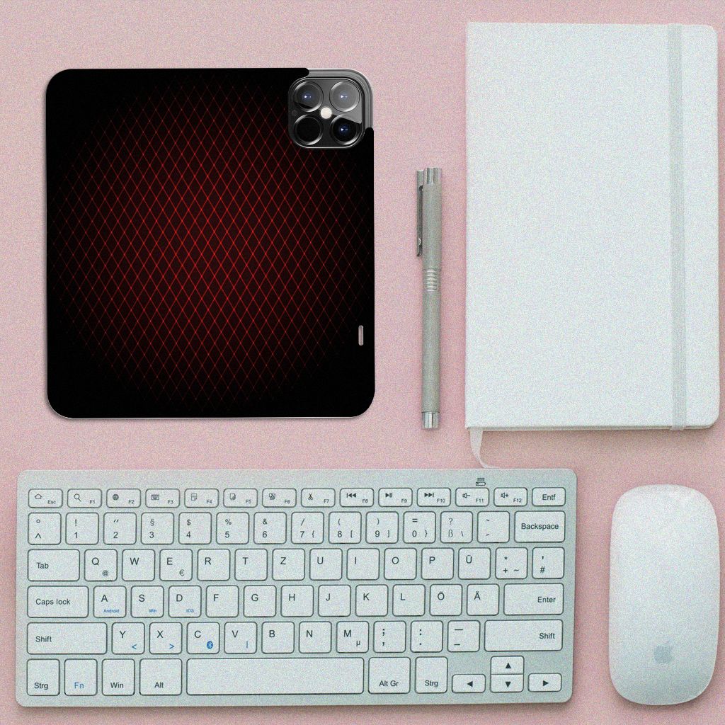 iPhone 12 Pro Max Hoesje met Magneet Geruit Rood - B2C Telecom