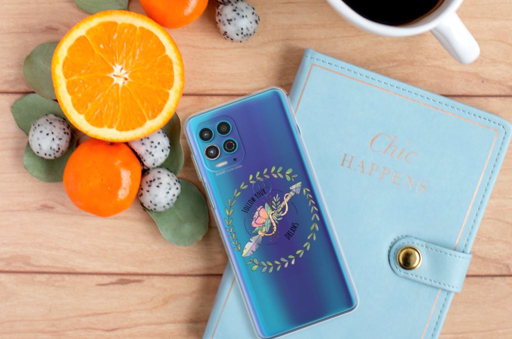 Motorola Moto G100 Telefoonhoesje met Naam Boho Dreams B2C Telecom