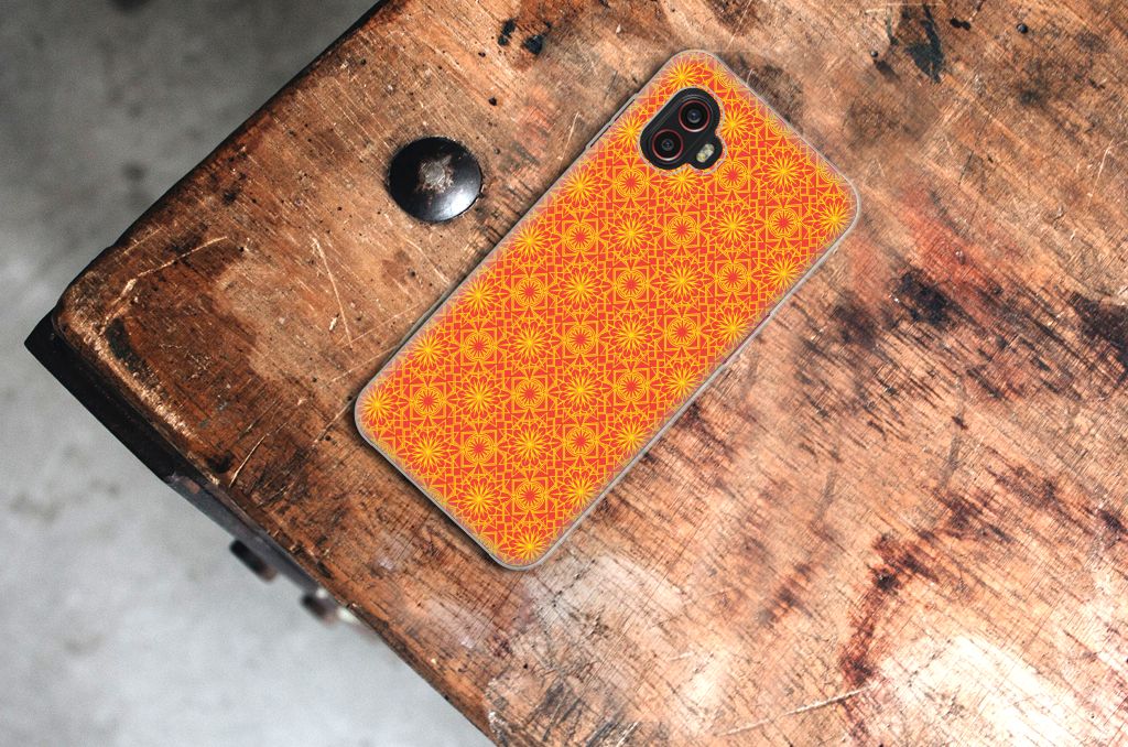Samsung Galaxy Xcover 6 Pro TPU bumper Batik Oranje B2C Telecom