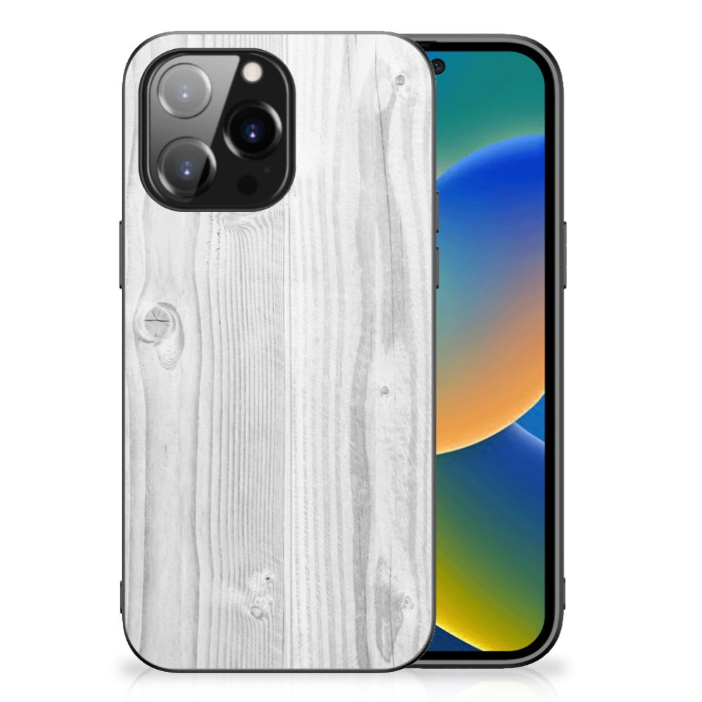 iPhone 14 Pro Max Houten Print Telefoonhoesje White Wood B2C Telecom