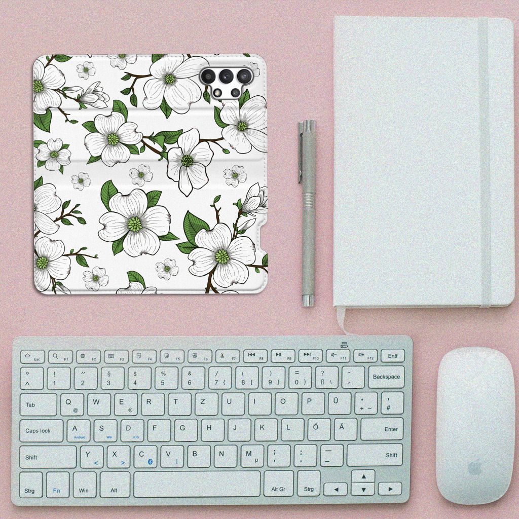 Samsung Galaxy A32 4G | A32 5G Enterprise Editie Smart Cover Dogwood Flowers - B2C Telecom