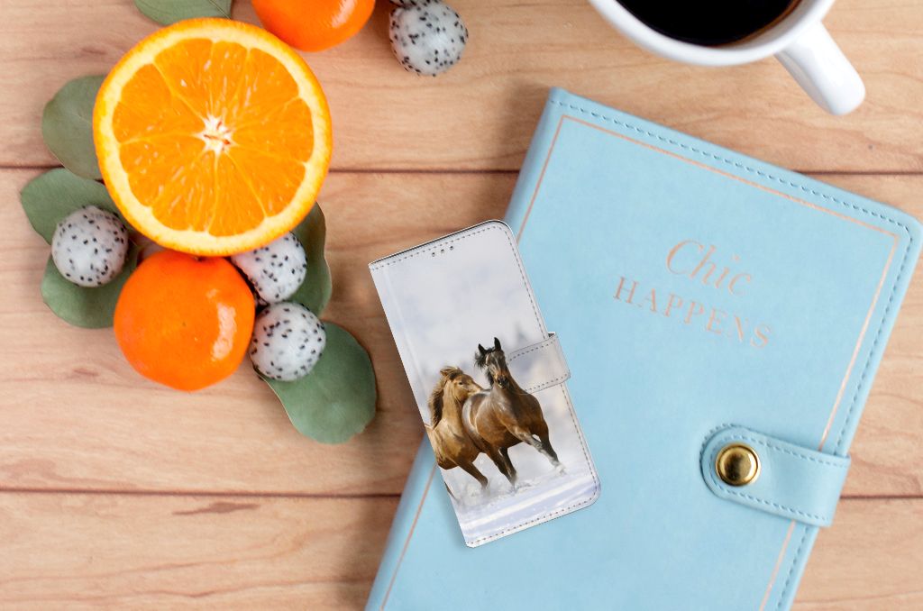 Motorola Moto G60 Telefoonhoesje met Pasjes Paarden