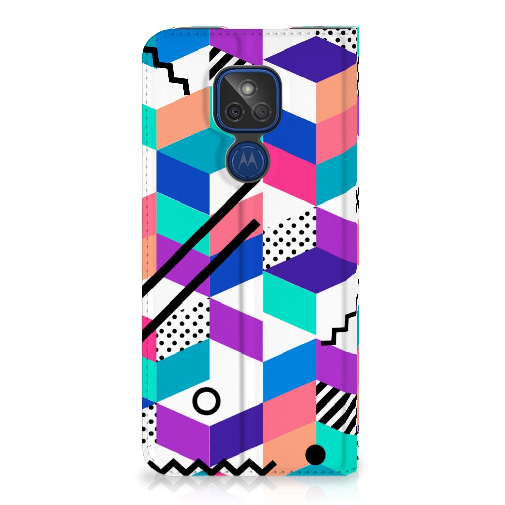 Motorola Moto G9 Play Stand Case Blokken Kleurrijk - B2C Telecom