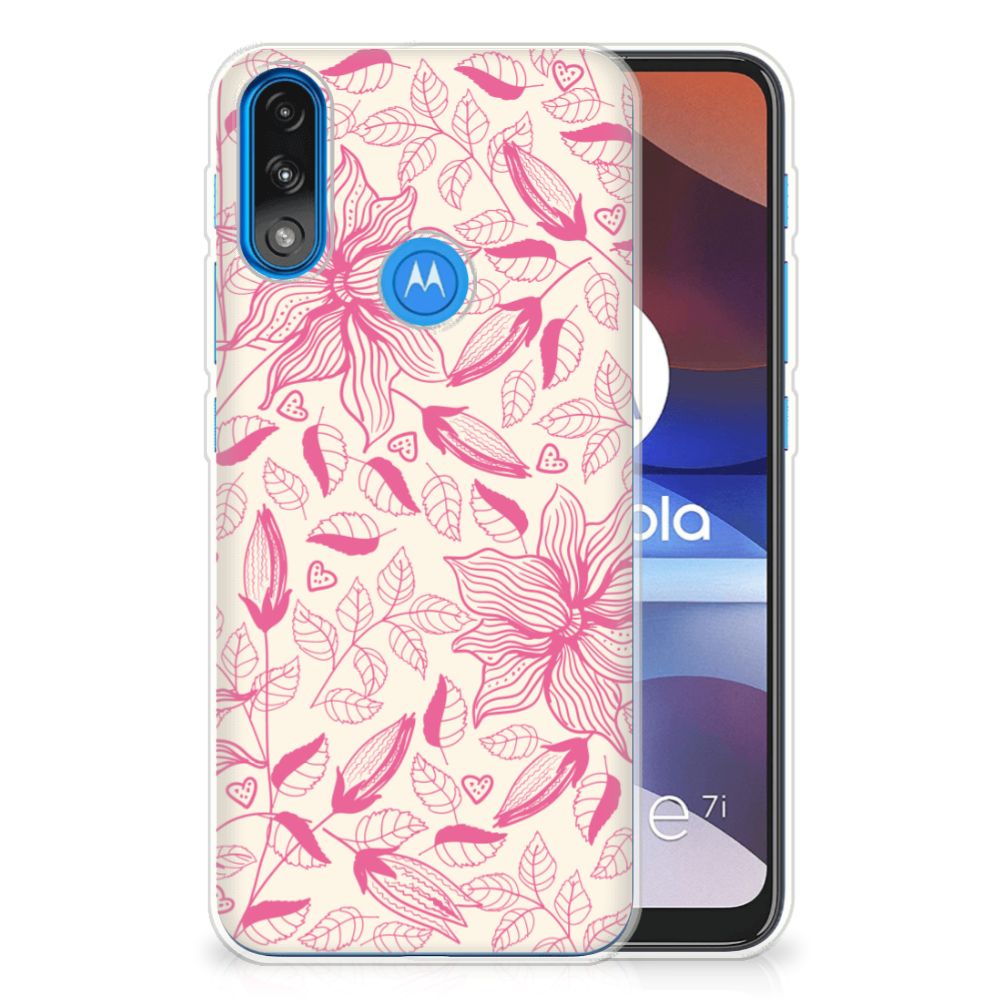 Motorola Moto E7/E7i Power TPU Case Pink Flowers