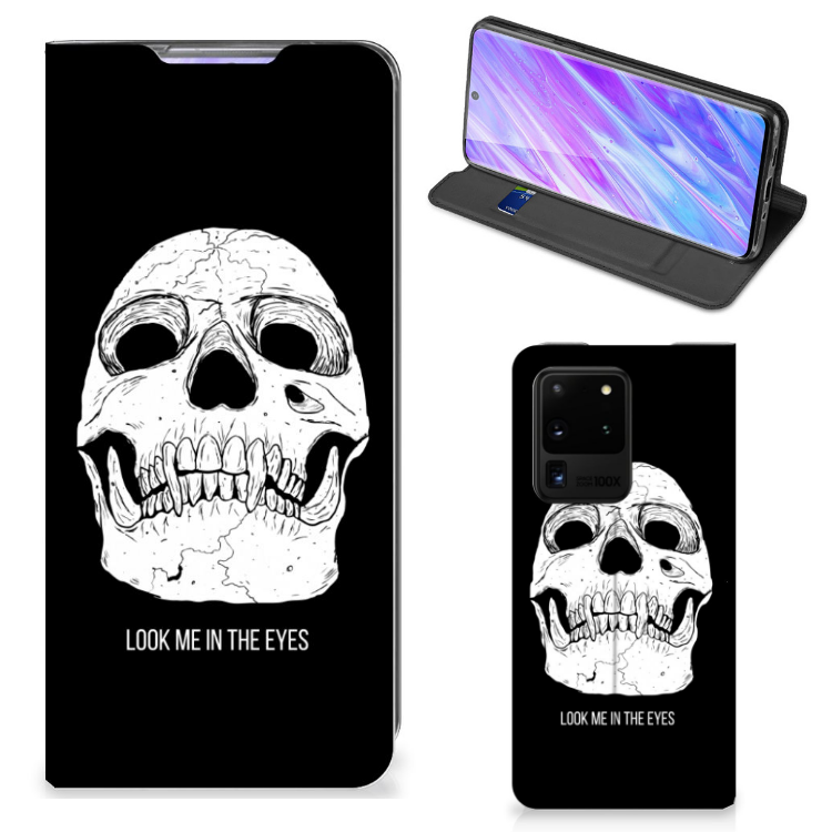 Mobiel BookCase Samsung Galaxy S20 Ultra Skull Eyes - B2C Telecom