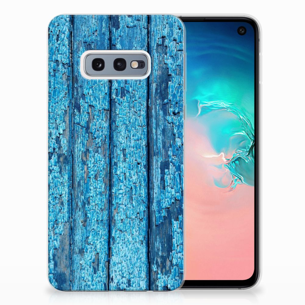 Samsung Galaxy S10e Bumper Hoesje Wood Blue