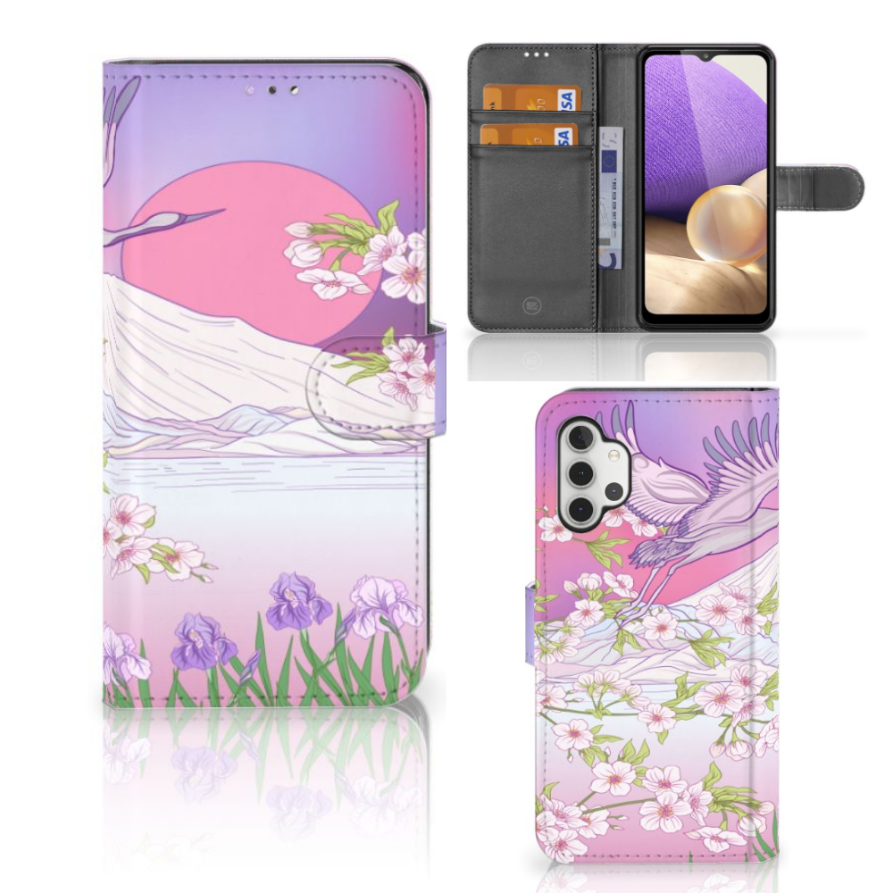 Samsung Galaxy A32 4G Telefoonhoesje met Pasjes Bird Flying