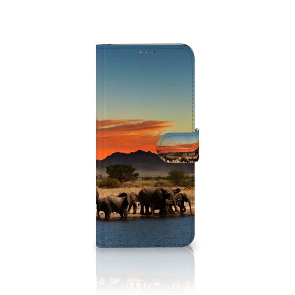 Motorola Moto G 5G Plus Telefoonhoesje met Pasjes Olifanten